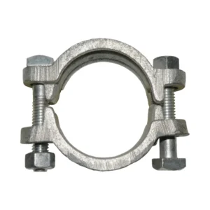 Abrazadera CAS doble para fijar conductores eléctricos en líneas aéreas. Construcción resistente y soporte estable para instalaciones técnicas.